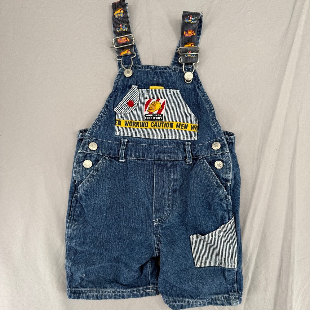 Kids Headquarters 3T Blue Denim Construction Truck Overalls Shortalls